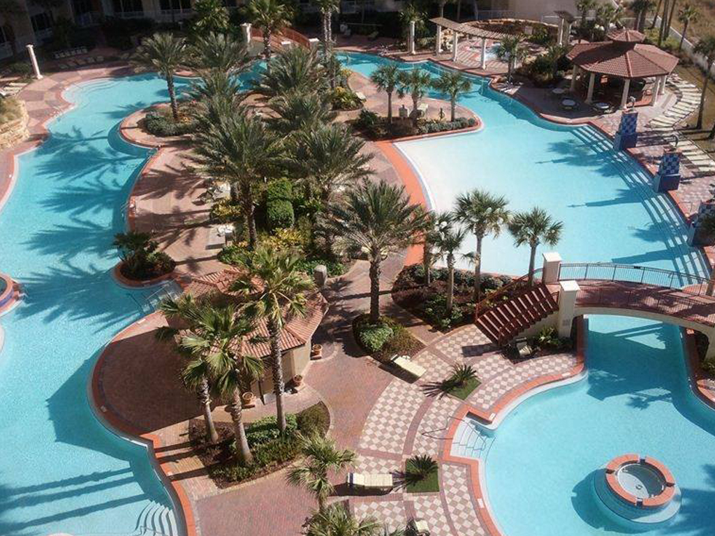 Florida's largest lagoon pool located at Shores of Panama in Panama City Beach